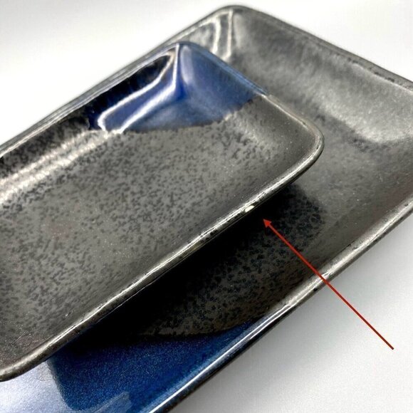 Japanese Sushi Serving Tray And Dish Gray Blue Graphite - Picture 6 of 6